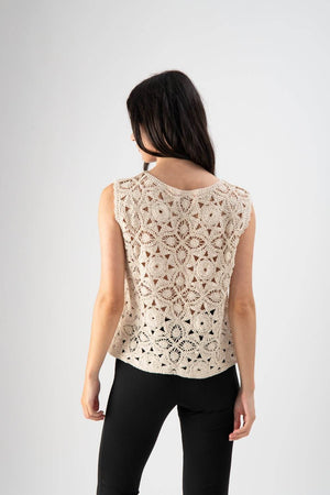 Gilet in crochet con micro paillettes - MND™