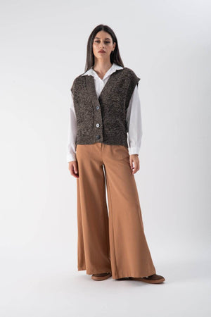 Gilet oversize a girocollo con bottoni - MND™