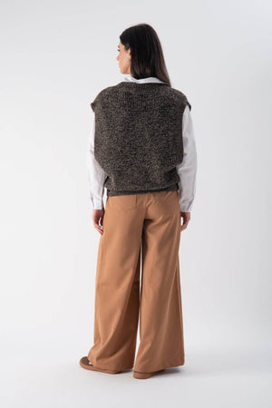 Gilet oversize a girocollo con bottoni - MND™