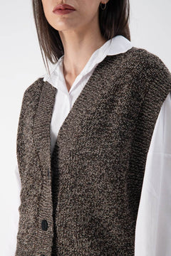 Gilet oversize a girocollo con bottoni - MND™