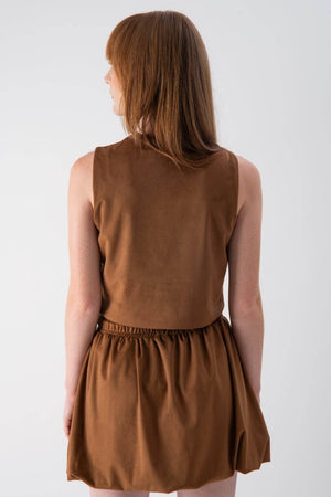 Gilet scamosciato cognac - MND™