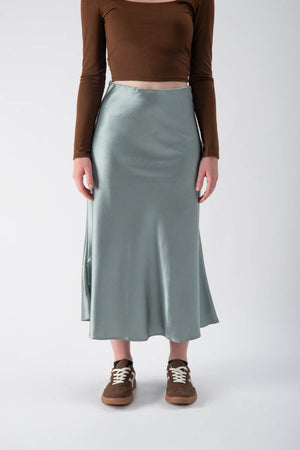 Gonna midi in satin con elastico in vita - MND™