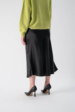 Gonna midi in satin con elastico in vita - MND™