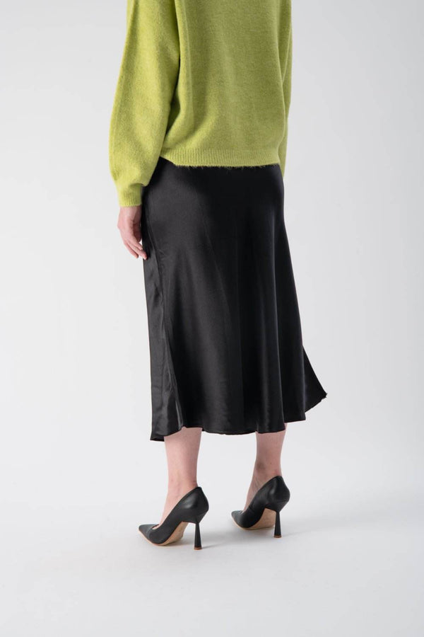 Gonna midi in satin con elastico in vita - MND™