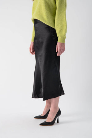 Gonna midi in satin con elastico in vita - MND™