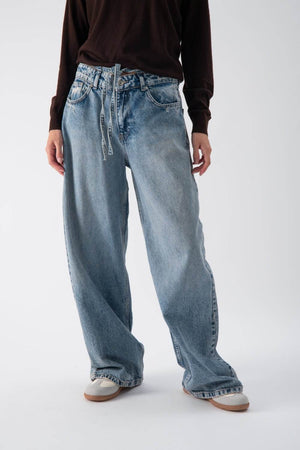 Jeans ampi con laccio in vita - MND™