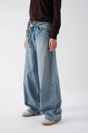 Jeans ampi con laccio in vita - MND™