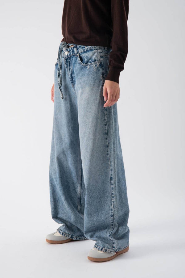 Jeans ampi con laccio in vita - MND™