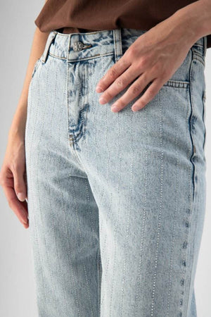 Jeans regular fit con mini strass - MND™