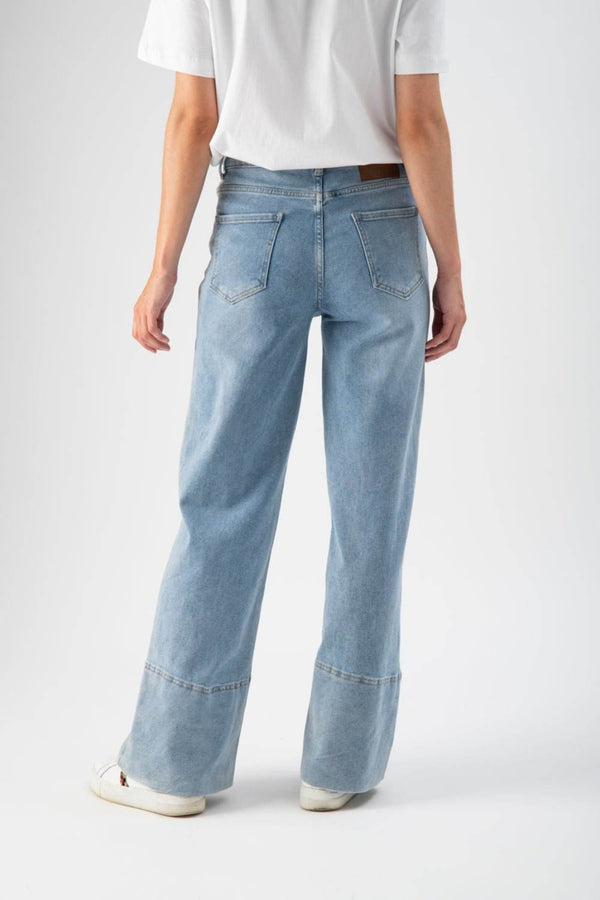 Jeans wide leg con risvolto - MND™