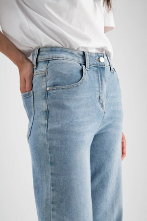 Jeans wide leg con risvolto - MND™