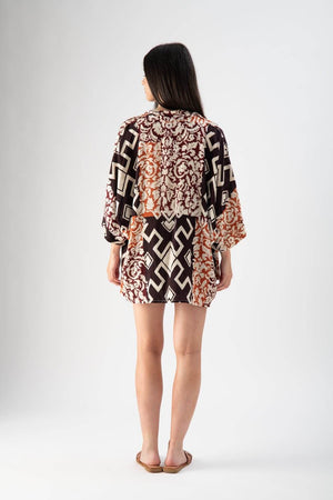 Kimono leggero in raso stampa floreale - MND™