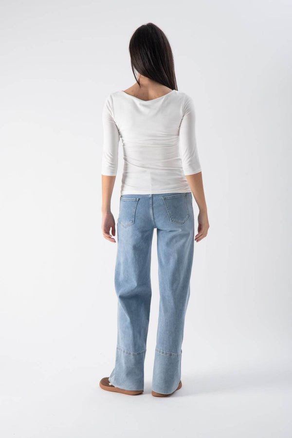 Maglia con scollo a barca con manica a 3/4 - MND™