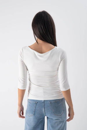 Maglia con scollo a barca con manica a 3/4 - MND™