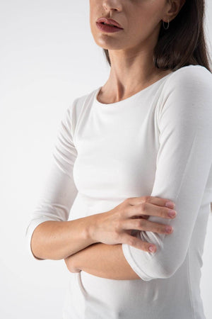 Maglia con scollo a barca con manica a 3/4 - MND™