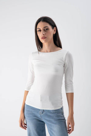 Maglia con scollo a barca con manica a 3/4 - MND™