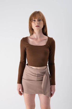 Maglia cropped con scollo quadrato - MND™