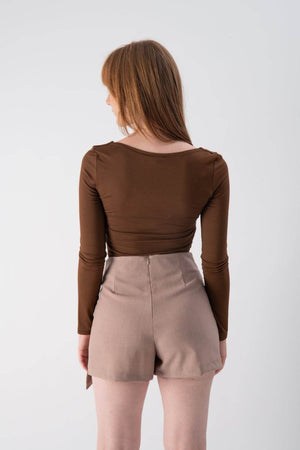 Maglia cropped con scollo quadrato - MND™