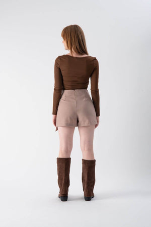 Maglia cropped con scollo quadrato - MND™