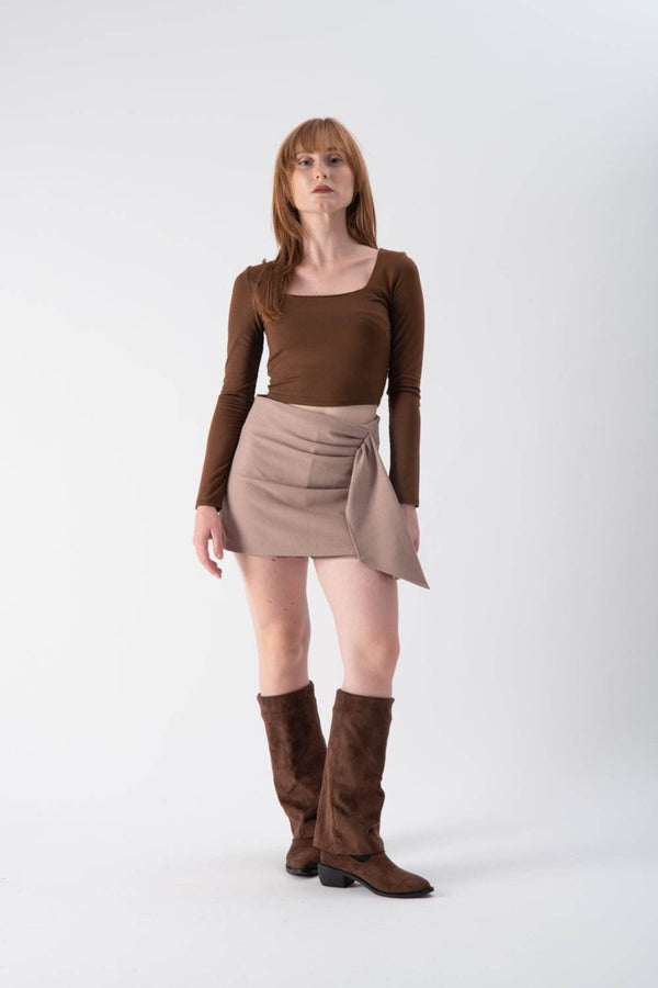 Maglia cropped con scollo quadrato - MND™