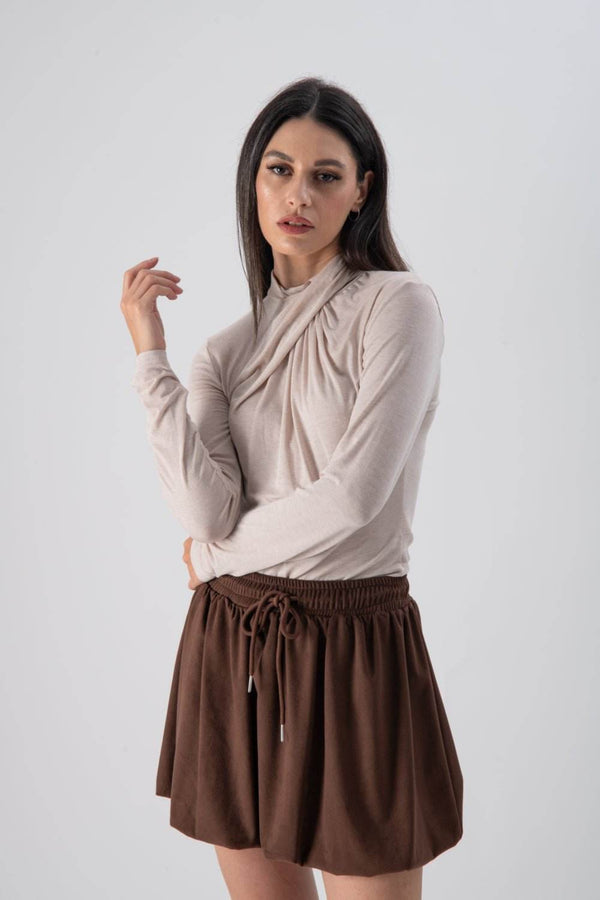 Maglia in modal con dettaglio sul collo - MND™