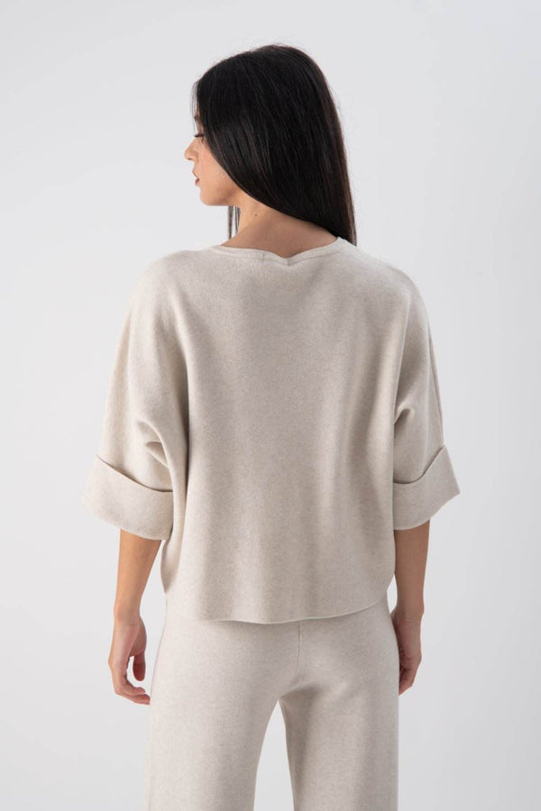 Maglia strutturata con risvolto - MND™