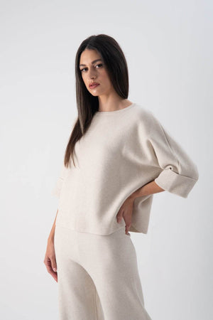 Maglia strutturata con risvolto - MND™