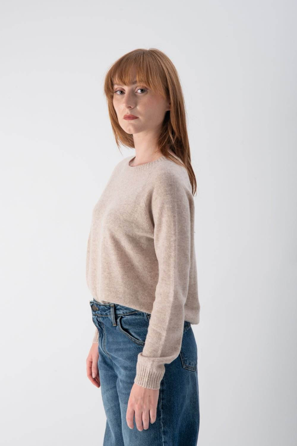 Maglione con fondo stondato in misto cashmere - MND™