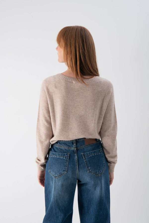 Maglione con fondo stondato in misto cashmere - MND™