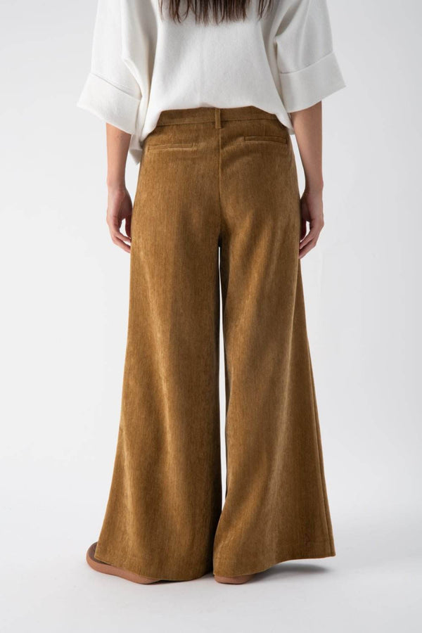 Pantalone a costine a gamba larga con tasche - MND™