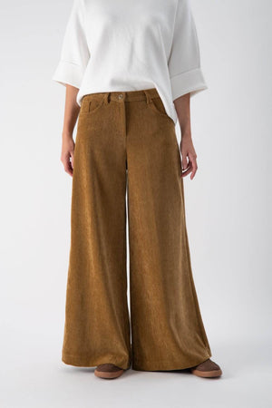 Pantalone a costine a gamba larga con tasche - MND™