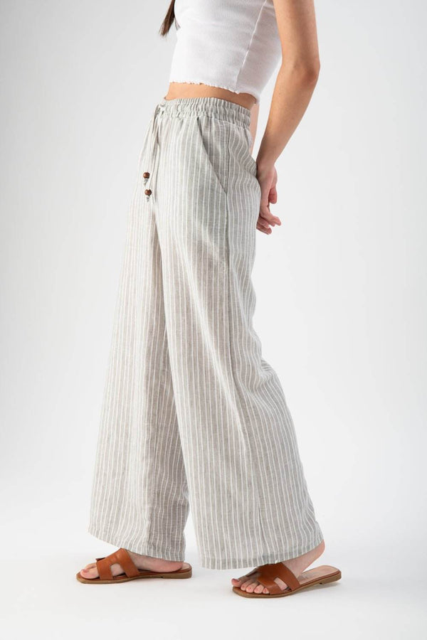 Pantalone in lino a righe - MND™