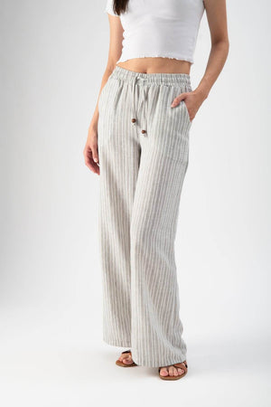 Pantalone in lino a righe - MND™