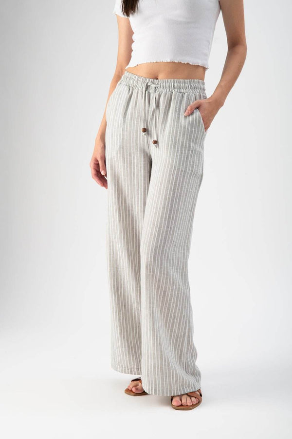 Pantalone in lino a righe - MND™