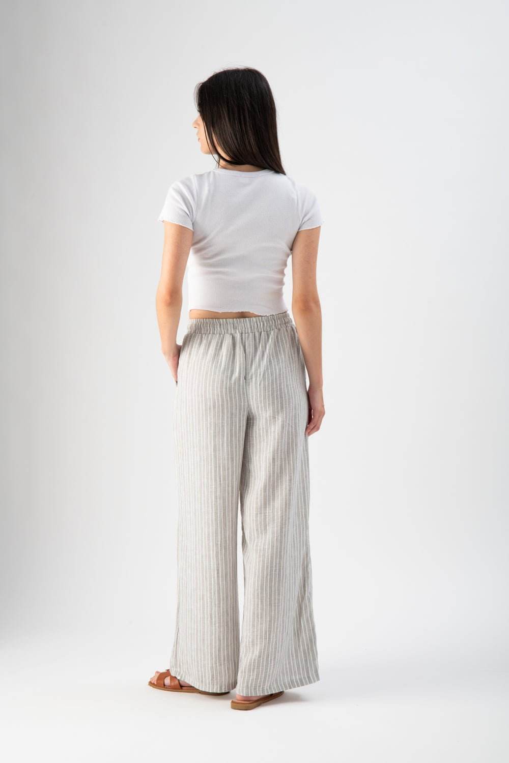 Pantalone in lino a righe - MND™