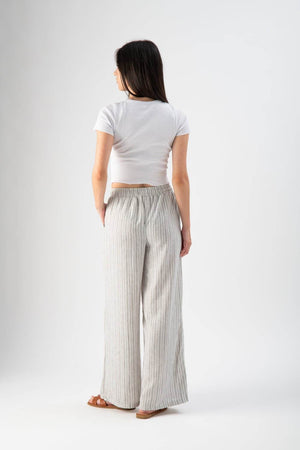 Pantalone in lino a righe - MND™