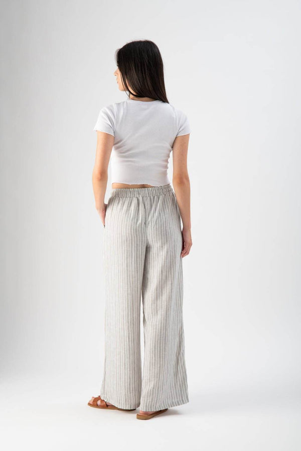 Pantalone in lino a righe - MND™