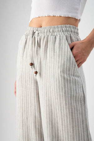 Pantalone in lino a righe - MND™