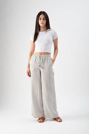 Pantalone in lino a righe - MND™