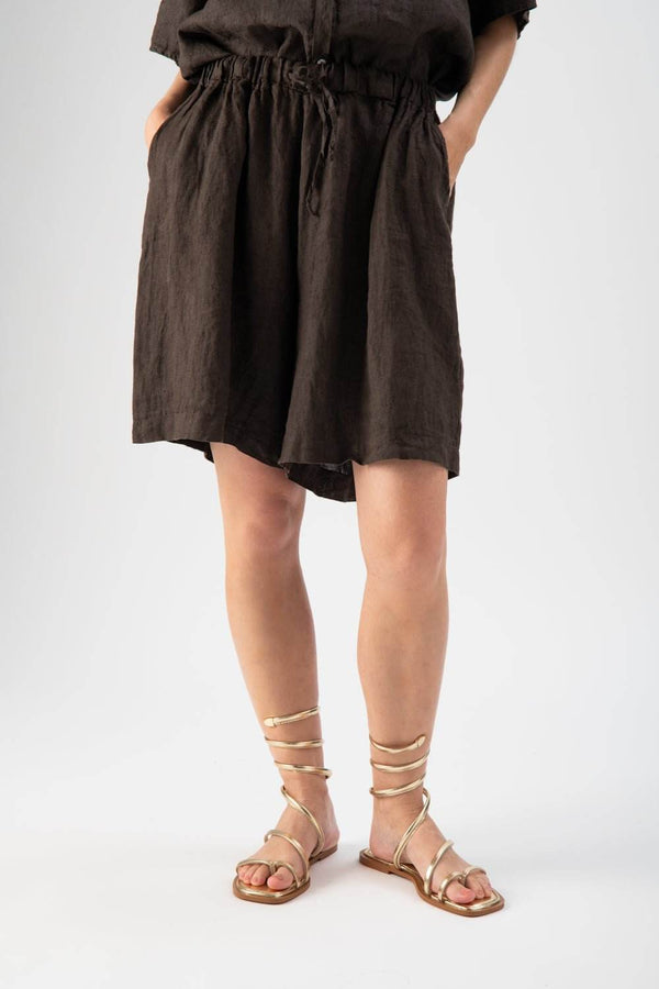 Shorts in lino con coulisse - MND™