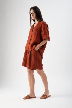 Shorts in lino con coulisse - MND™