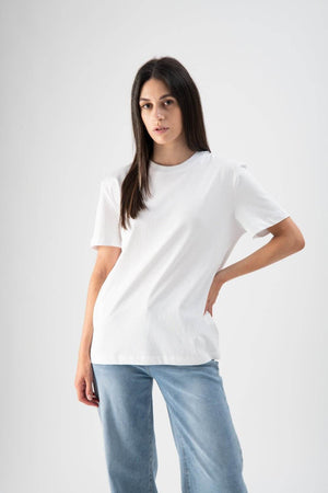 T-shirt basic in cotone bianca - MND™