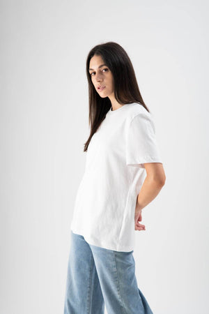 T-shirt basic in cotone bianca - MND™