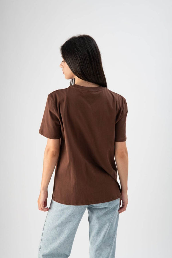 T-shirt basic in cotone marrone - MND™
