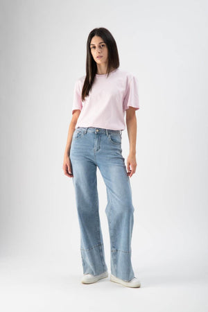 T-shirt basic in cotone rosa - MND™