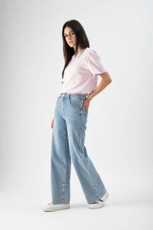 T-shirt basic in cotone rosa - MND™