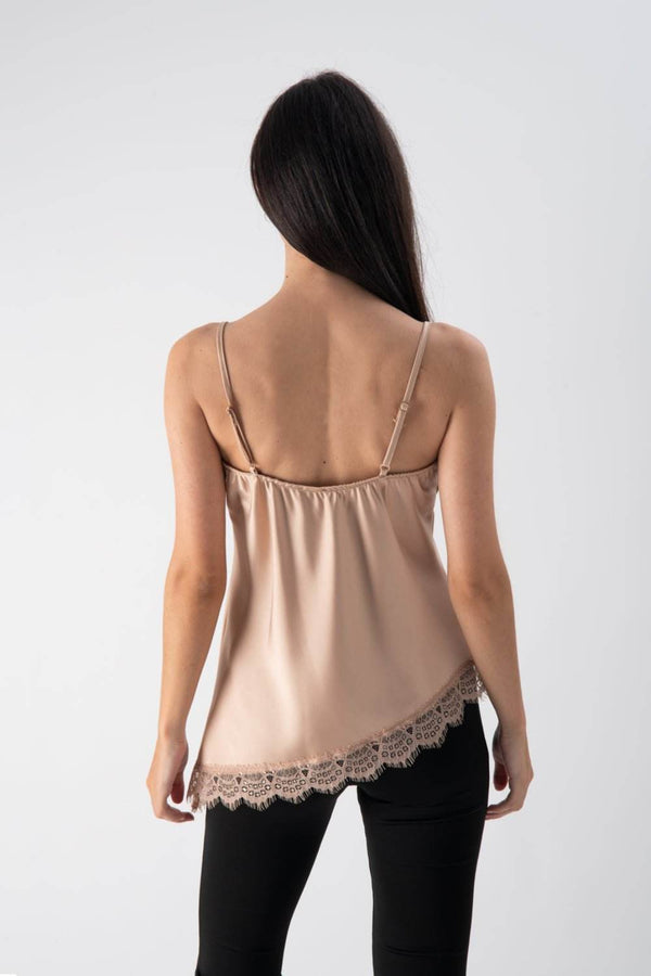 Top con dettaglio in pizzo effetto satin - MND™