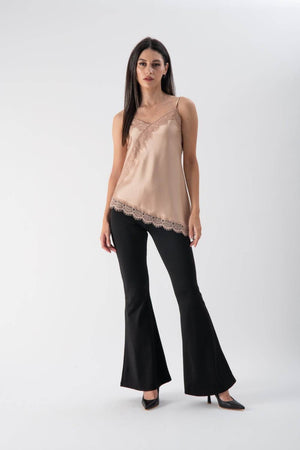 Top con dettaglio in pizzo effetto satin - MND™