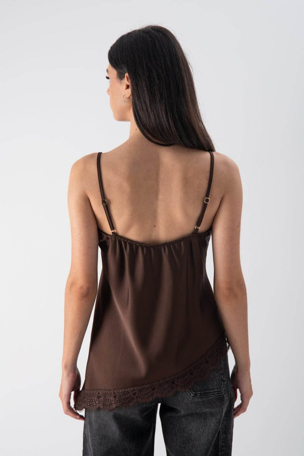 Top con dettaglio in pizzo effetto satin - MND™