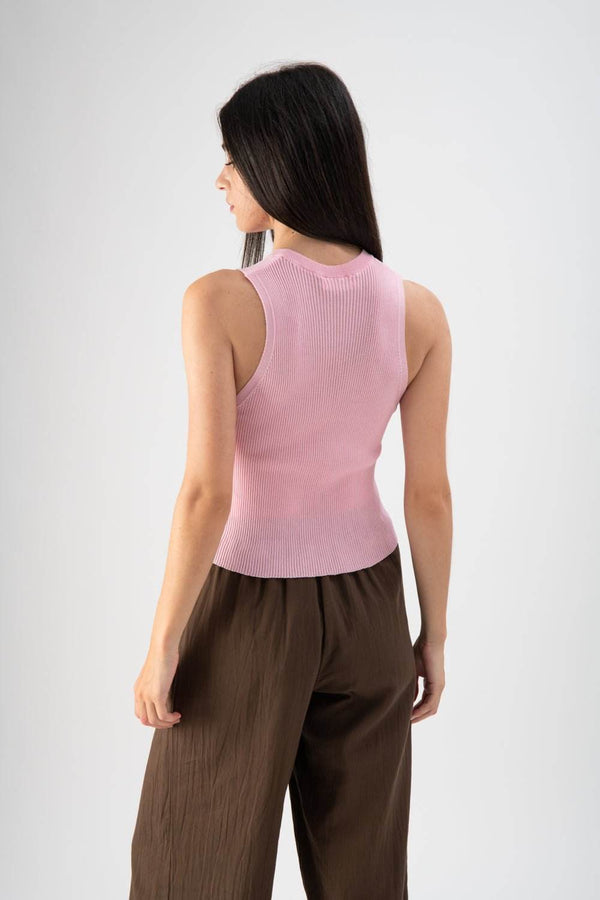 Top cropped a costine rosa - MND™